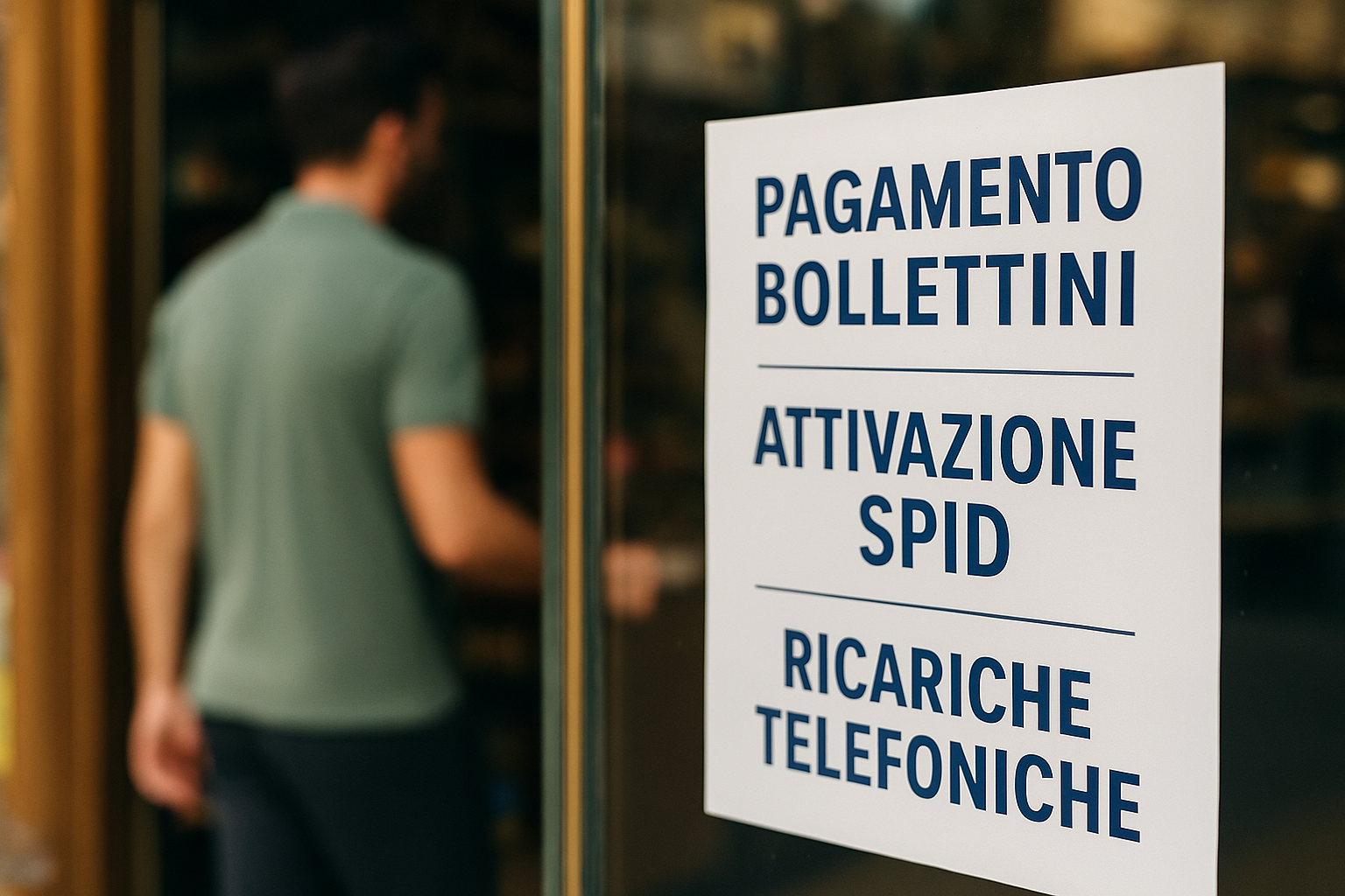 Come attirare clienti in negozio d'estate: Cliente entra in negozio che offre servizi Admiral Pay