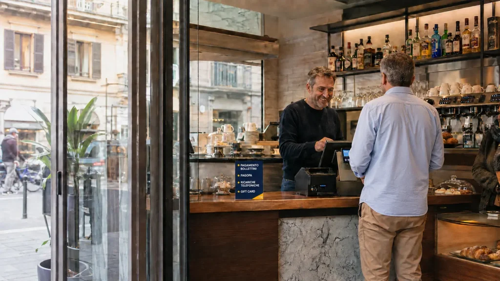 Negozi di prossimità: il punto vendita diventa multiservizi 1 Negozi di prossimità: Bar di quartiere con pagamento bollettini, ricariche telefoniche e altri servizi di prossimità