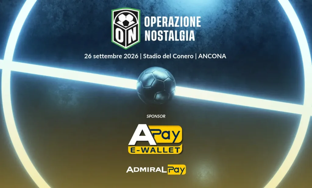 ADMIRAL Pay partner di Operazione Nostalgia: una presenza che unisce engagement, community e passione sportiva 1 ADMIRAL Pay partner di Operazione Nostalgia ad Ancona il 26 settembre 2026